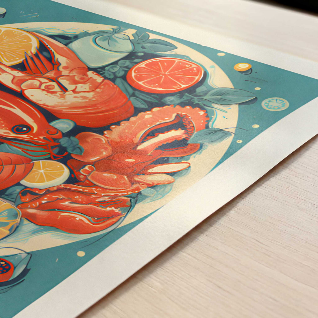 Seafood from Cannes, France - Art Print - Close-up detail of the art print