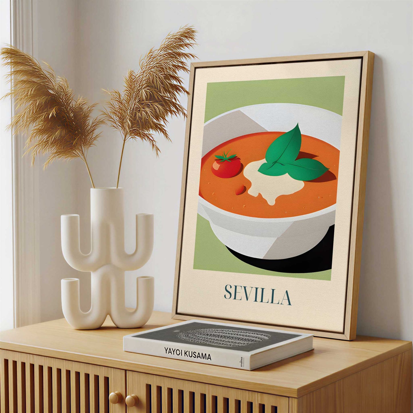 Framed Canvas - Framed canvas in a stylish interior setting