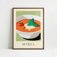 Gazpacho from Seville, Spain - Art Print - Art print in dark wood frame