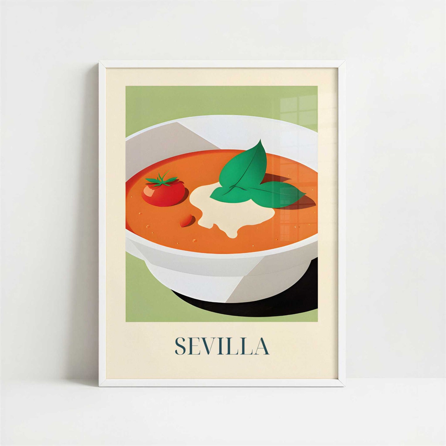 Gazpacho from Seville, Spain - Art Print - Art print in white frame