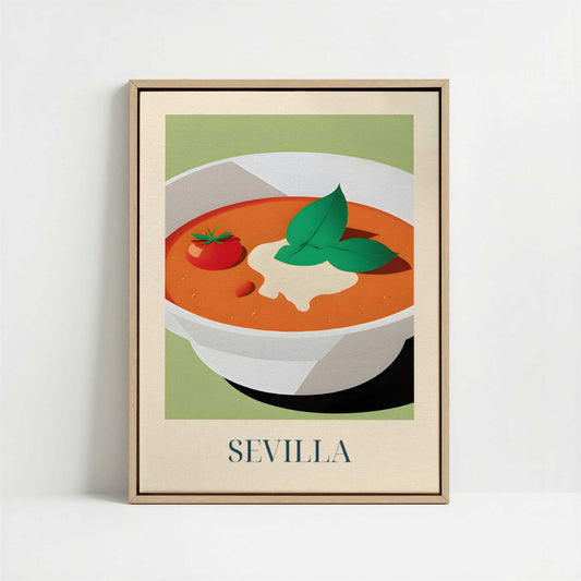 Framed Canvas - Framed canvas in oak color frame