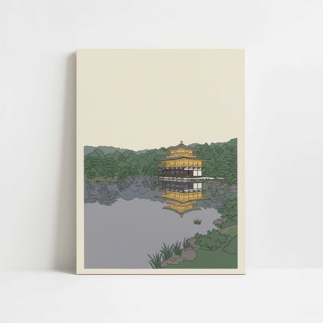 Golden Stillness at the Golden Pavilion in Kyoto - Art Print - Unframed art print
