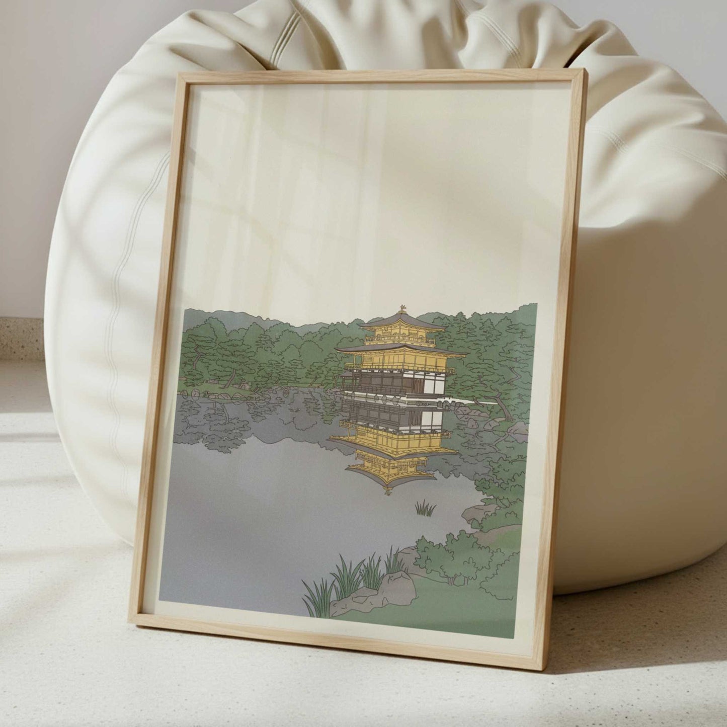 Golden Stillness at the Golden Pavilion in Kyoto - Art Print - Interior inspiration