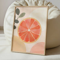 Grapefruit in Bohemian Style - Art Print - Interior inspiration