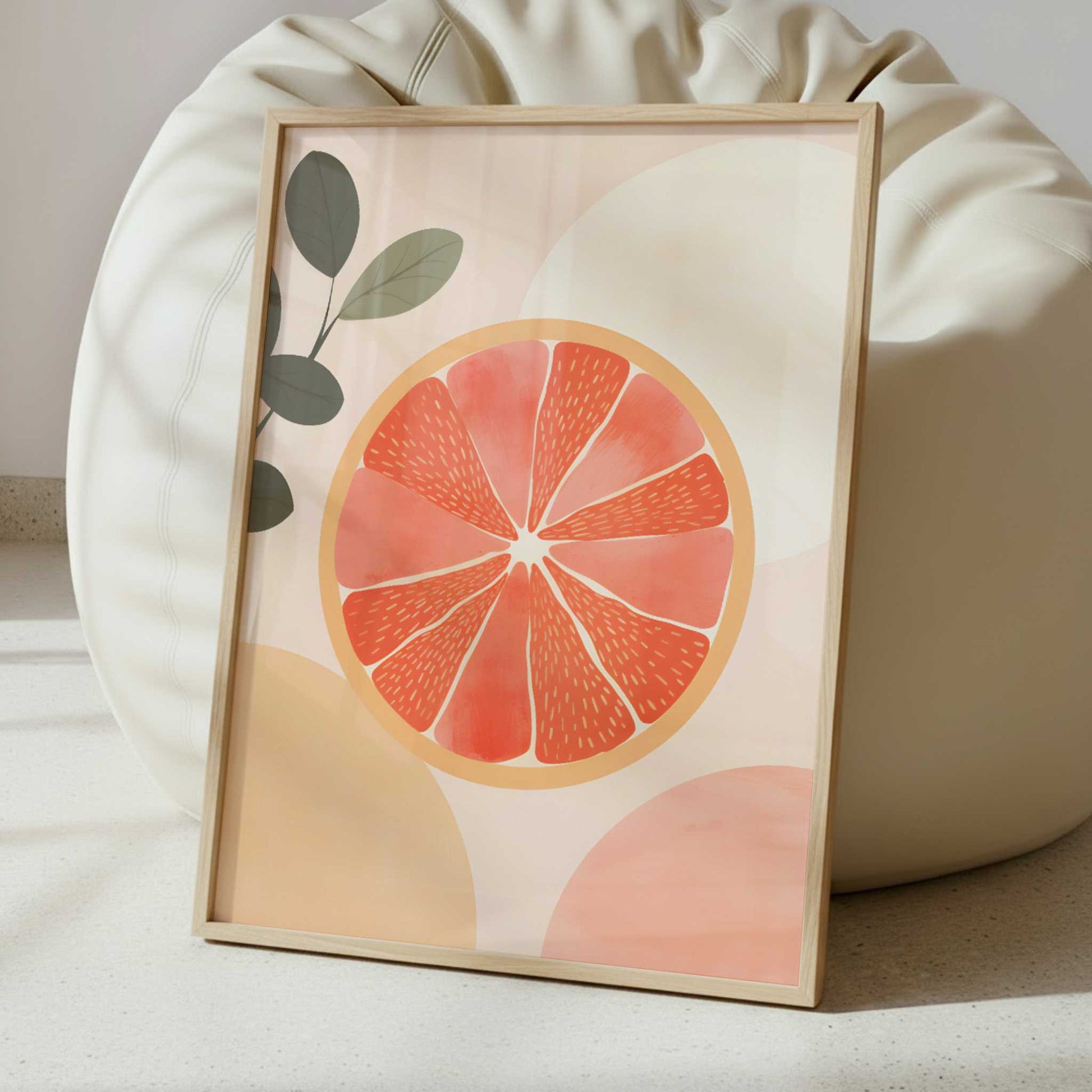 Grapefruit in Bohemian Style - Art Print - Interior inspiration