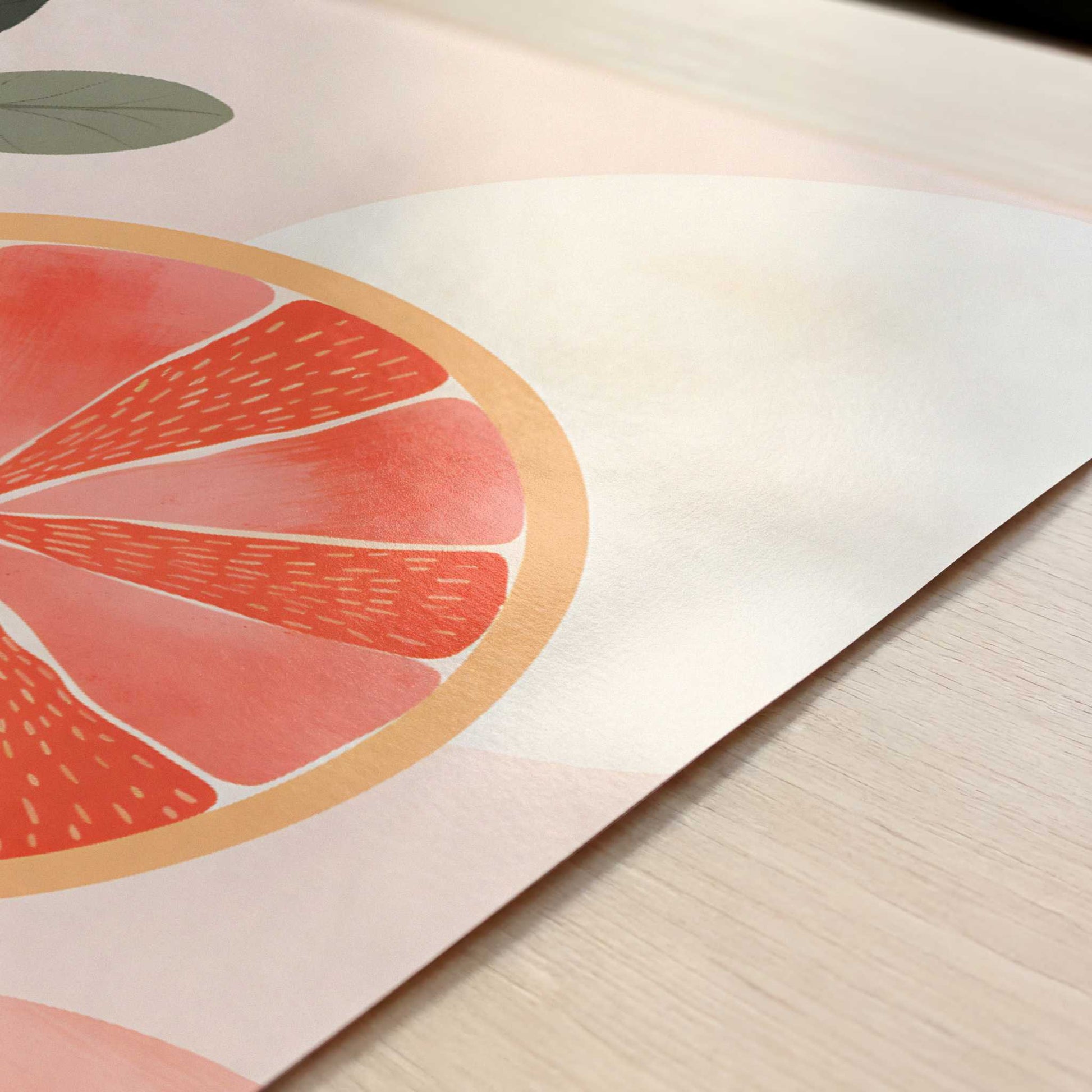 Grapefruit in Bohemian Style - Art Print - Close-up detail of the art print