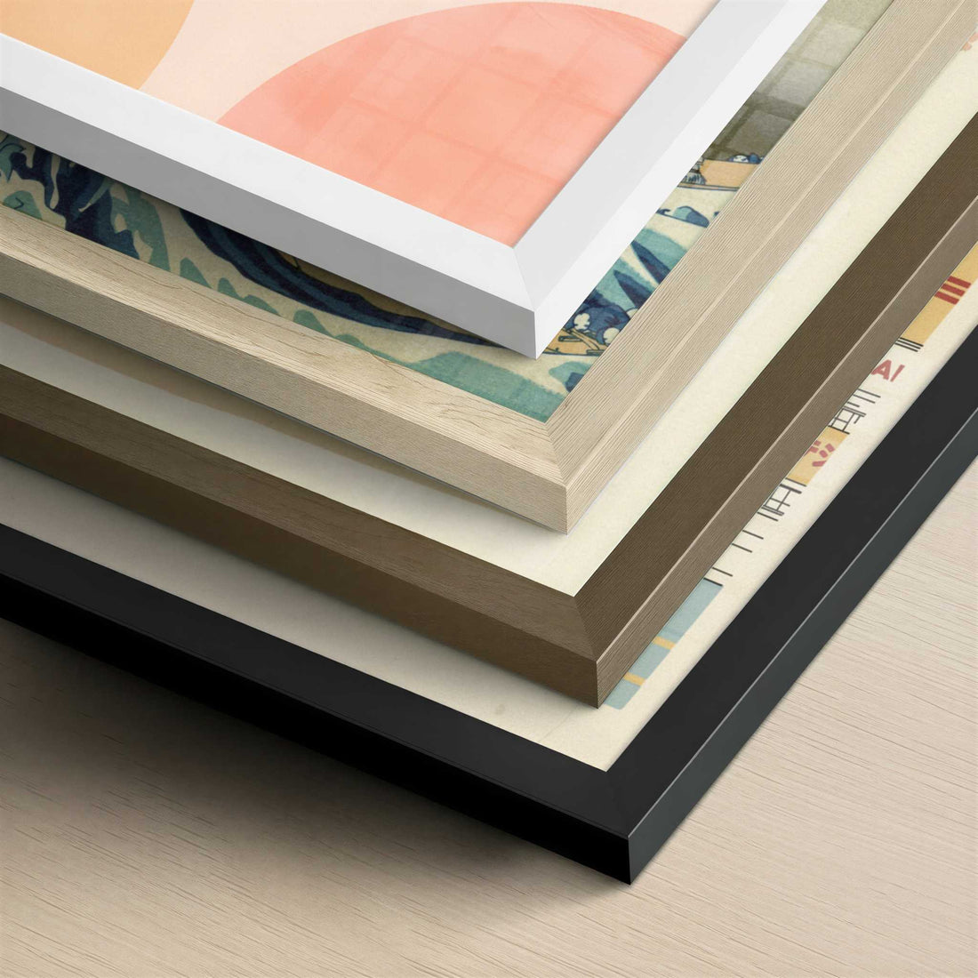 Grapefruit in Bohemian Style - Art Print - Close-up detail of the different frames