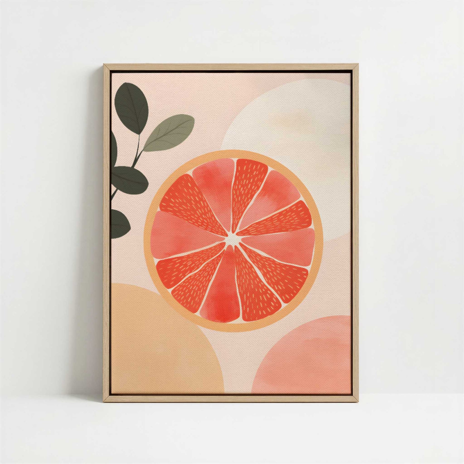 Framed Canvas - Framed canvas in oak color frame