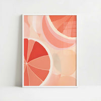 Grapefruits in Bohemian Style - Art Print - Art print in white frame