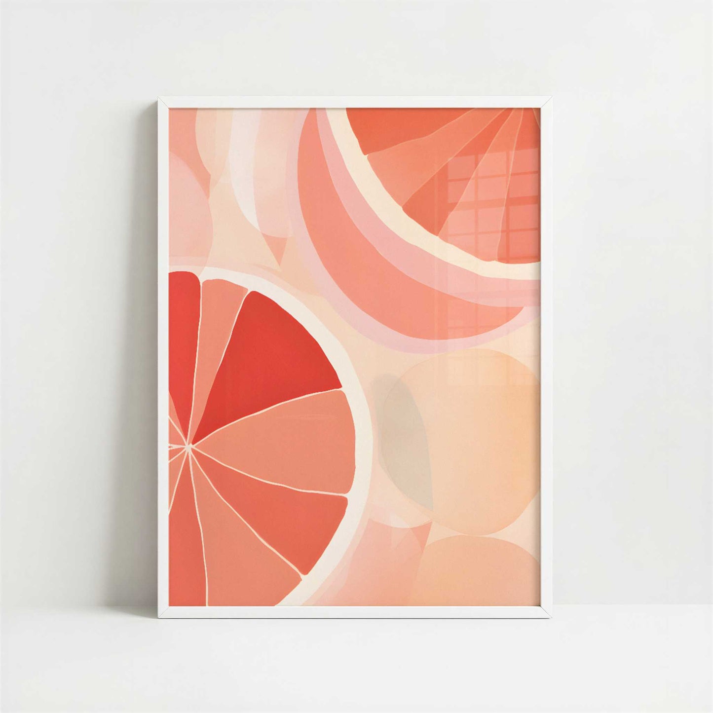 Grapefruits in Bohemian Style - Art Print - Art print in white frame