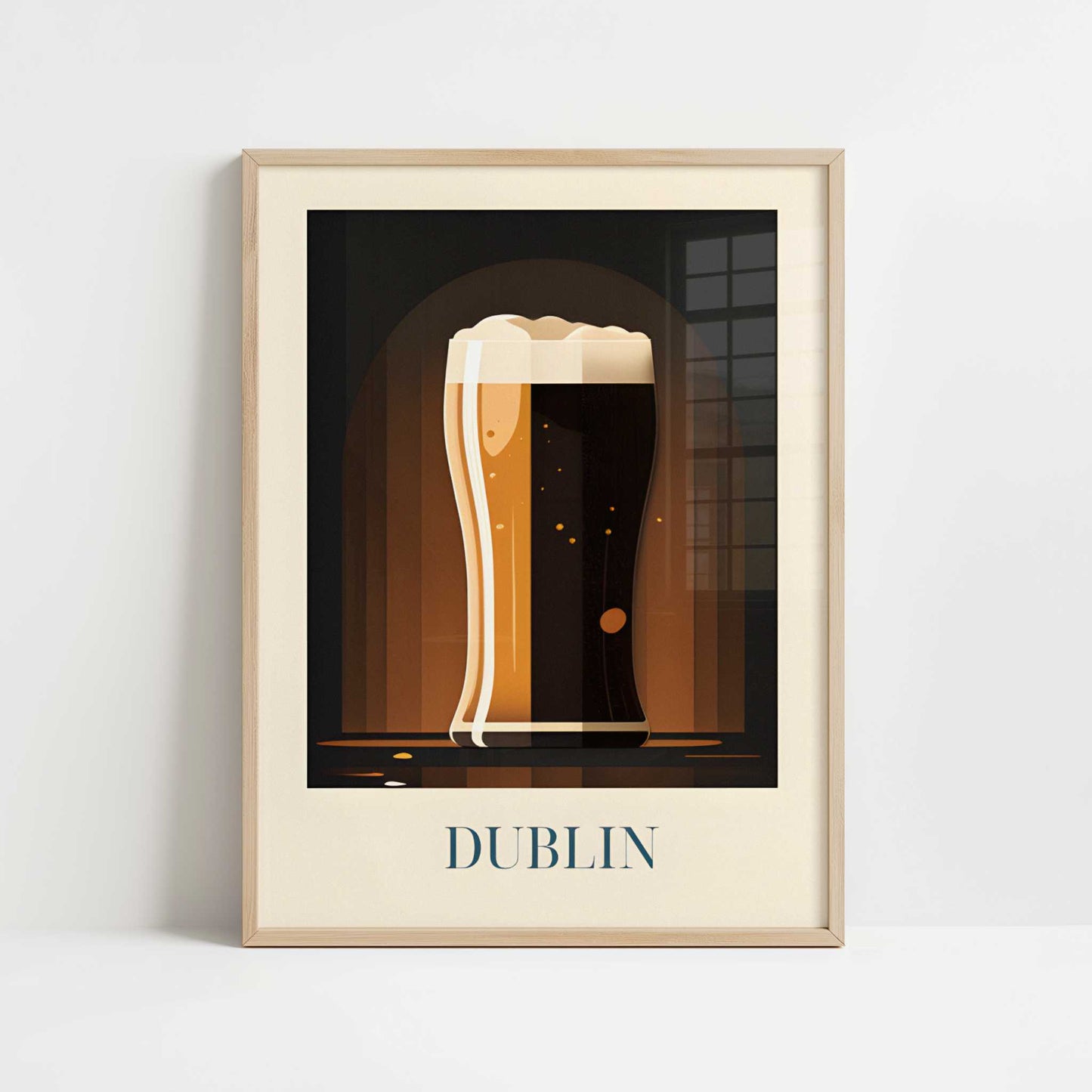Guinness beer from Dublin, Ireland - Art Print - Art print in oak frame
