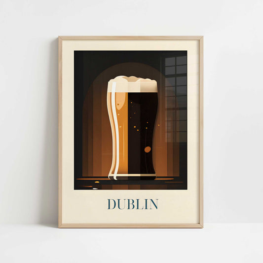 Guinness beer from Dublin, Ireland - Art Print - Art print in oak frame