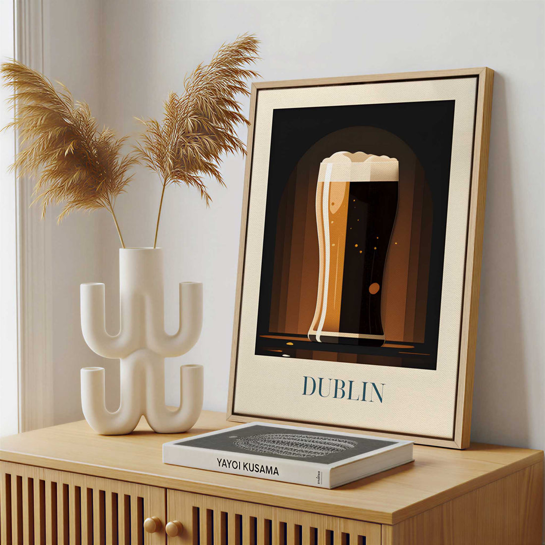 Framed Canvas - Framed canvas in a stylish interior setting