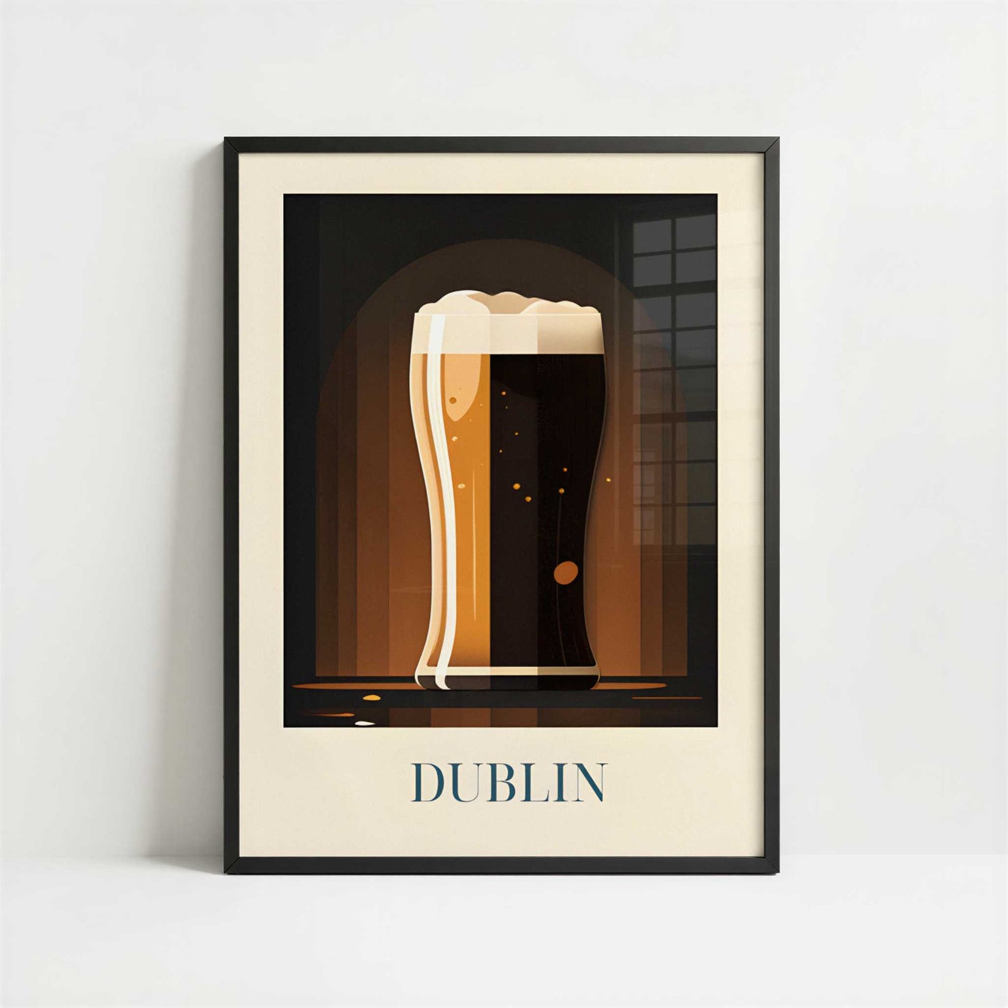 Guinness beer from Dublin, Ireland - Art Print - Art print in black frame