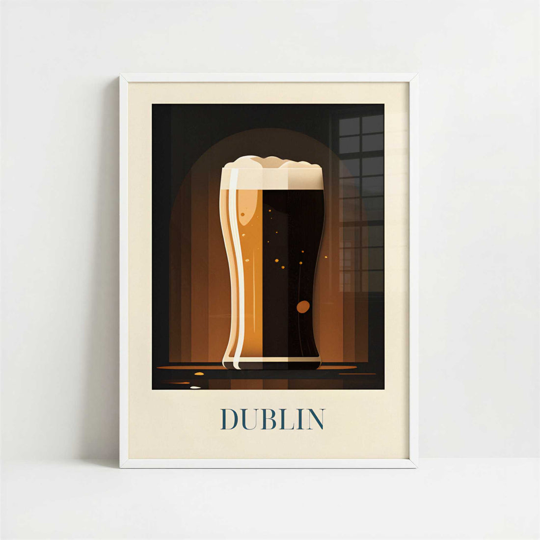 Guinness beer from Dublin, Ireland - Art Print - Art print in white frame