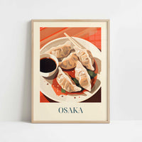 Gyoza from Osaka, Japan - Art Print - Art print in oak frame