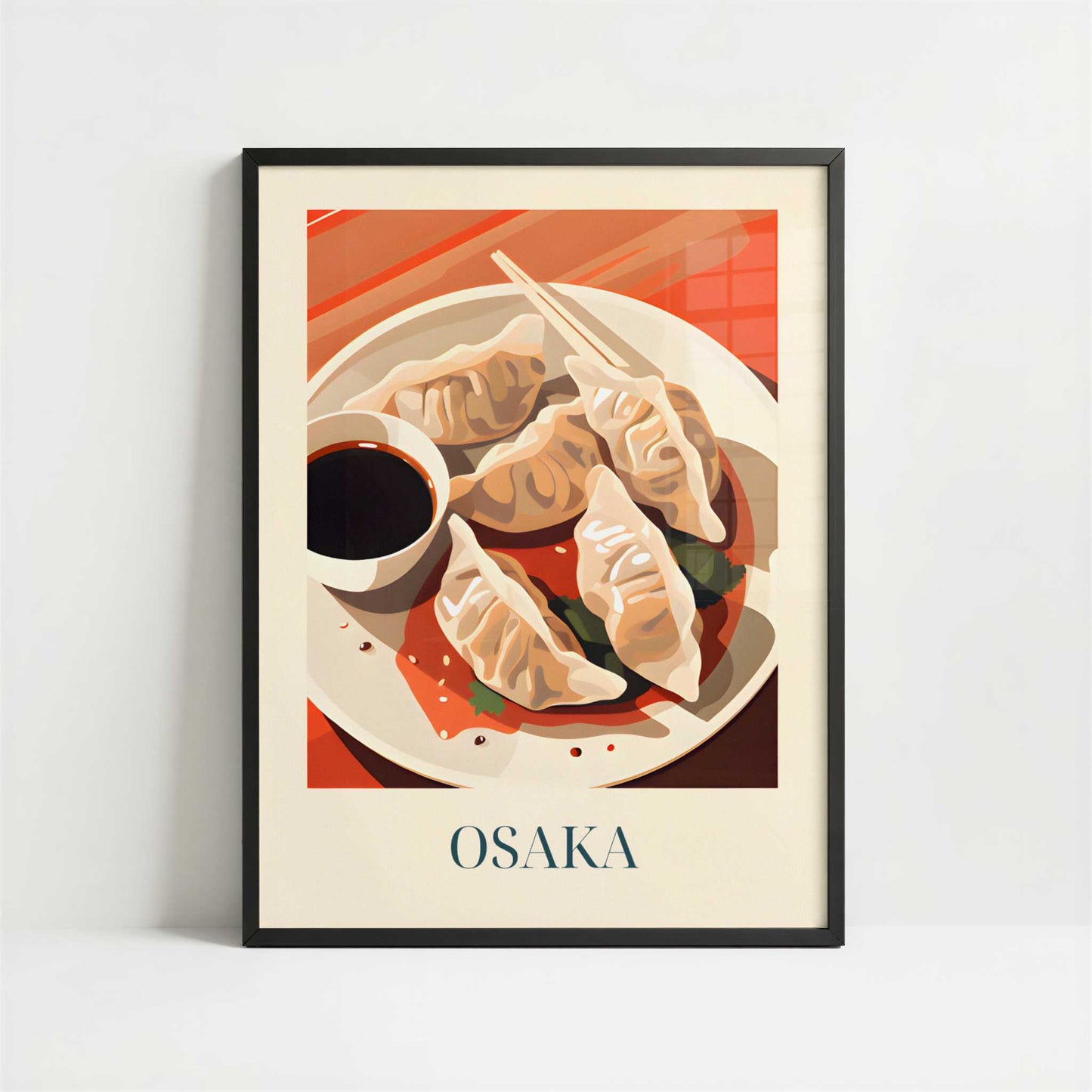 Gyoza from Osaka, Japan - Art Print - Art print in black frame
