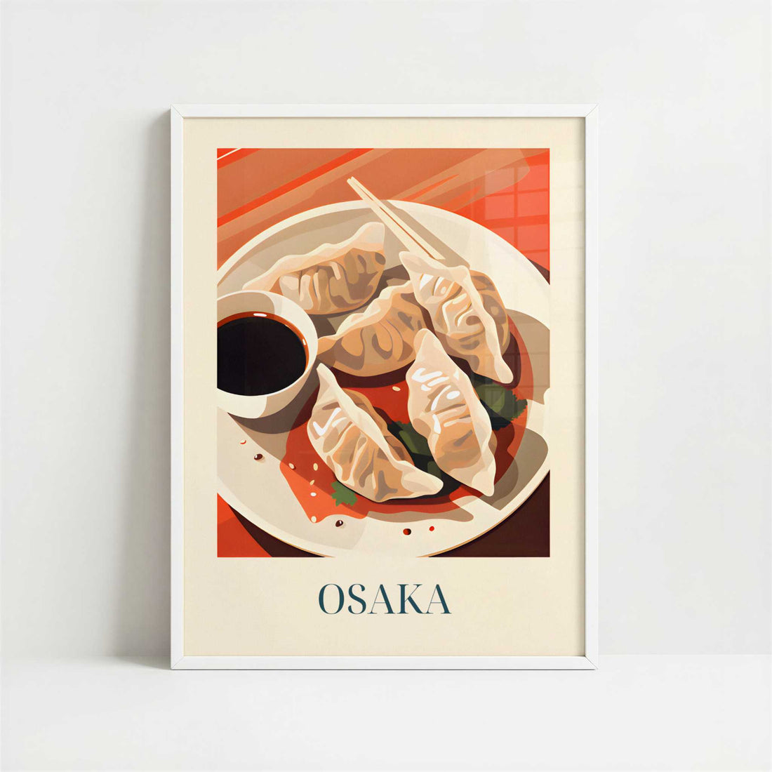 Gyoza from Osaka, Japan - Art Print - Art print in white frame