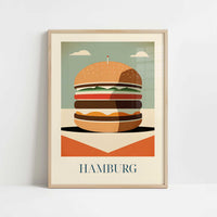 Hamburger from Hamburg, Germany - Art Print - Art print in oak frame