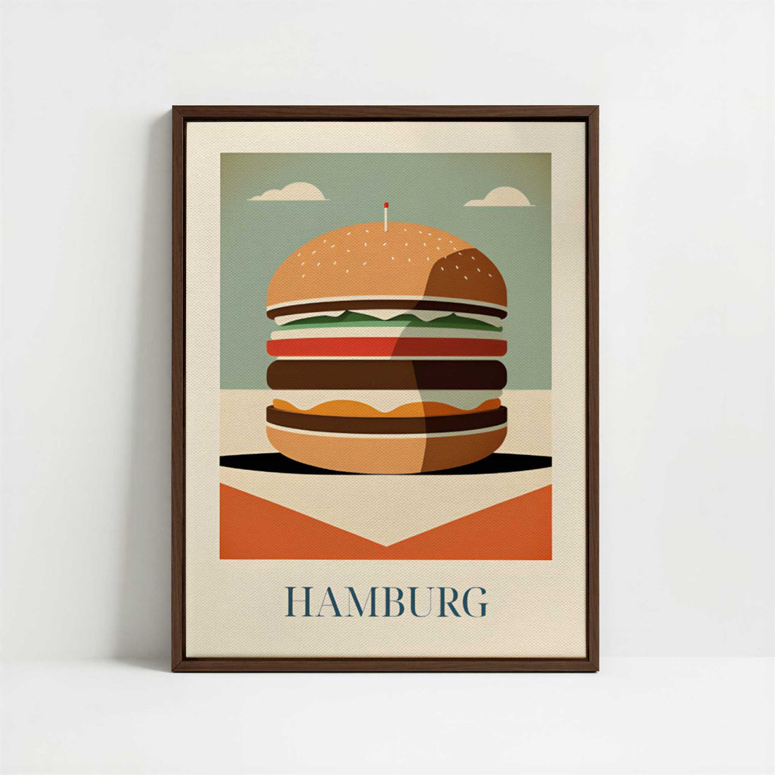 Framed Canvas - Framed canvas in dark wood color frame