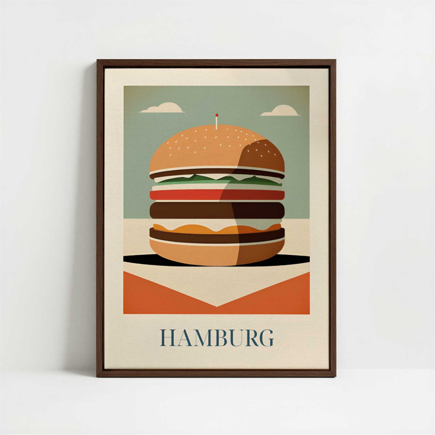 Framed Canvas - Framed canvas in dark wood color frame