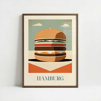 Hamburger from Hamburg, Germany - Art Print - Art print in dark wood frame