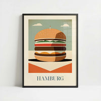 Hamburger from Hamburg, Germany - Art Print - Art print in black frame