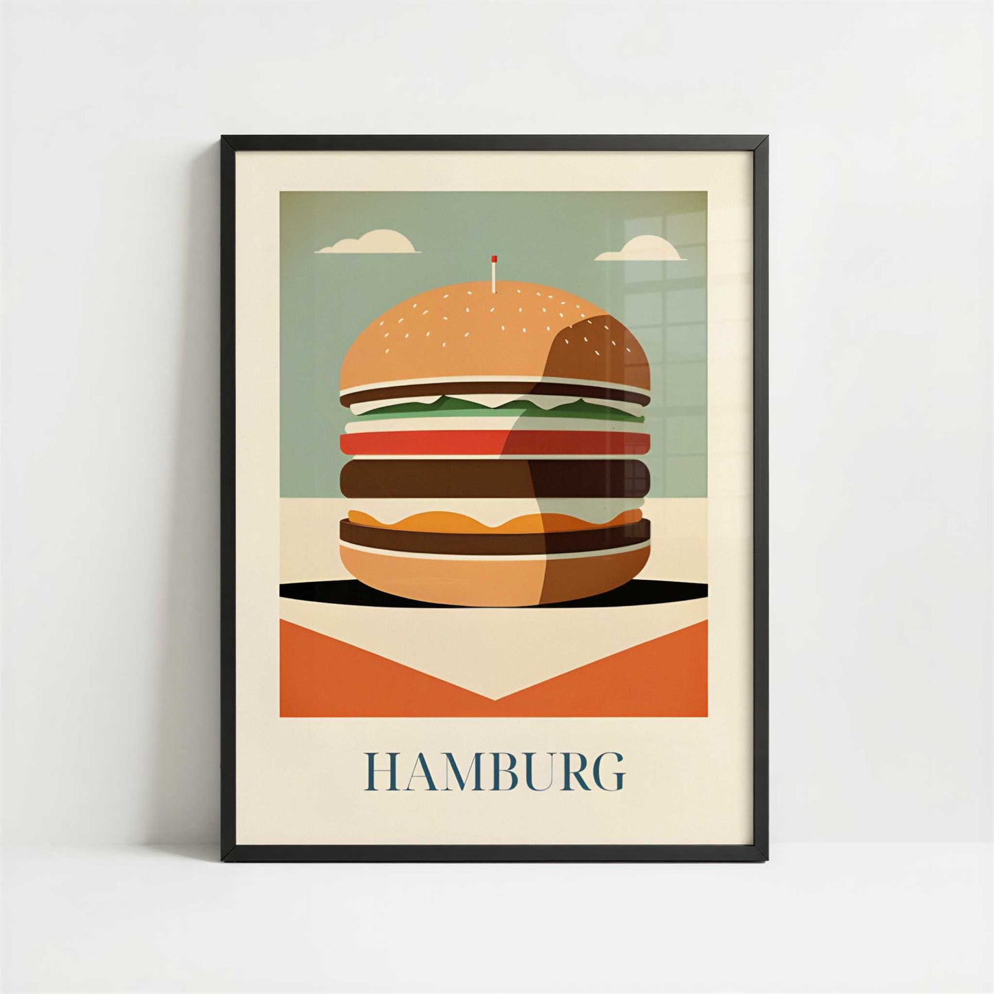 Hamburger from Hamburg, Germany - Art Print - Art print in black frame