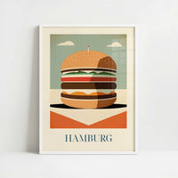 Hamburger from Hamburg, Germany - Art Print - Art print in white frame