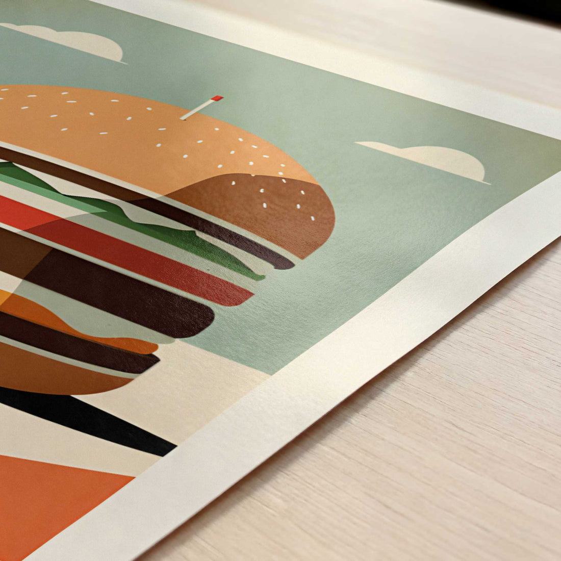 Hamburger from Hamburg, Germany - Art Print - Close-up detail of the art print