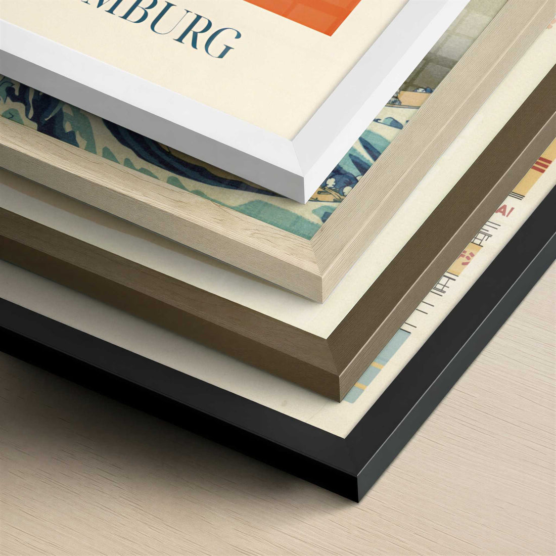 Hamburger from Hamburg, Germany - Art Print - Close-up detail of the different frames