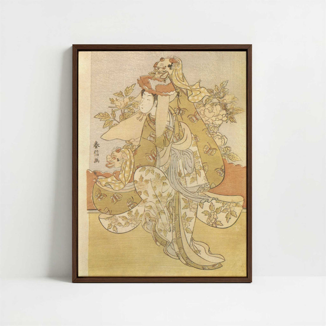 Framed Canvas - Framed canvas in dark wood color frame