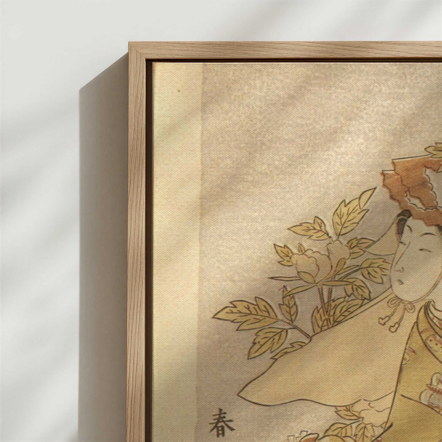 Framed Canvas - Close-up detail and texture of the framed canvas