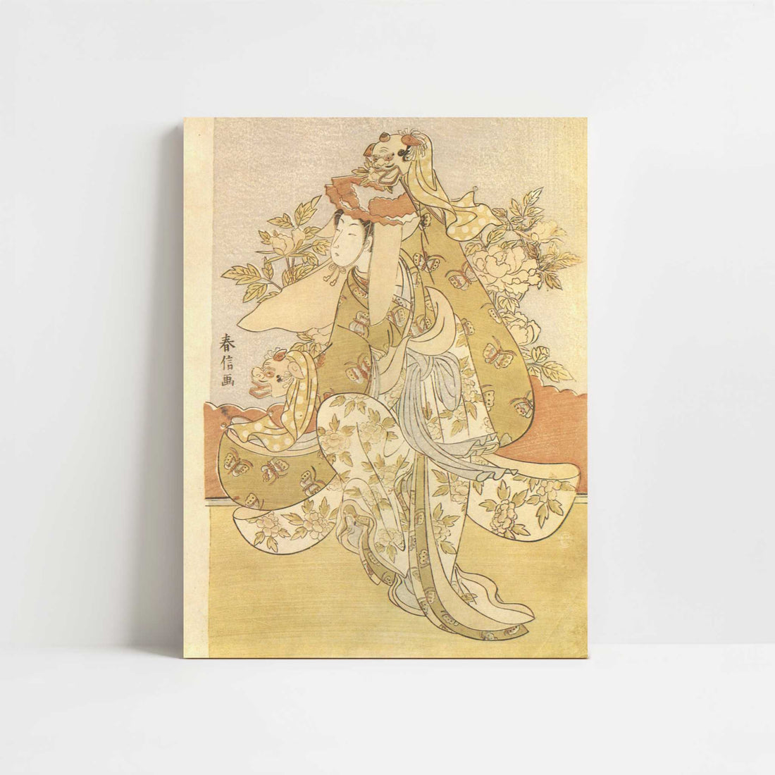 Girl Performing the Lion Dance (1769–70) by Harunobu Suzuki – Art Print - Unframed art print
