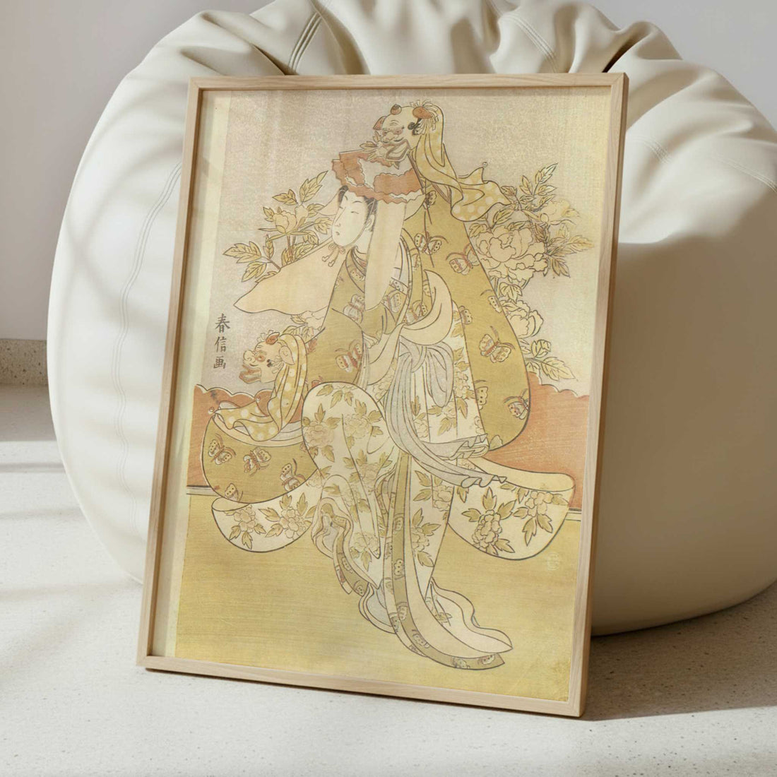 Girl Performing the Lion Dance (1769–70) by Harunobu Suzuki – Art Print - Interior inspiration