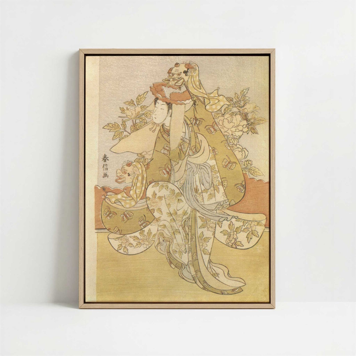 Framed Canvas - Framed canvas in oak color frame