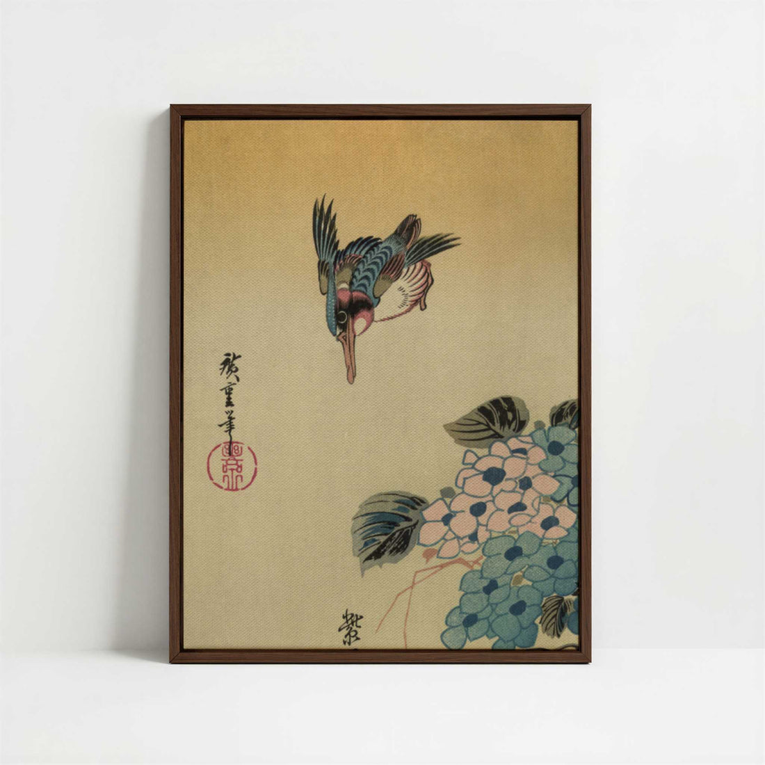 Framed Canvas - Framed canvas in dark wood color frame