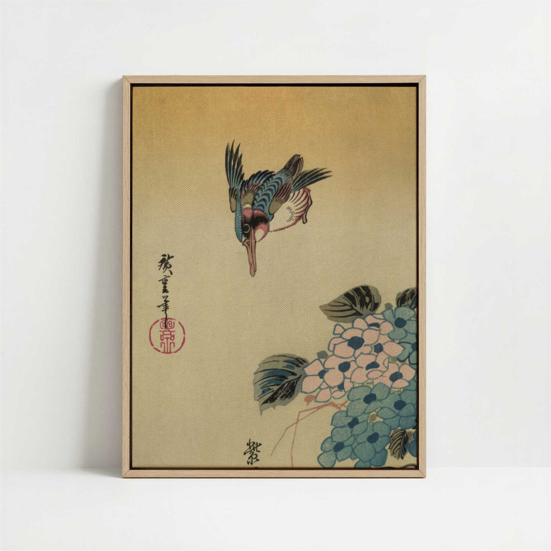 Framed Canvas - Framed canvas in oak color frame