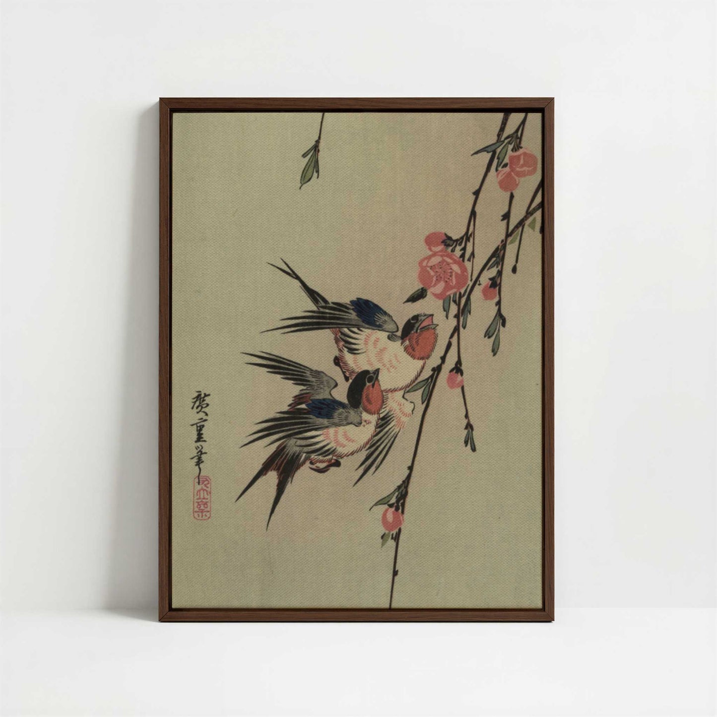 Framed Canvas - Framed canvas in dark wood color frame