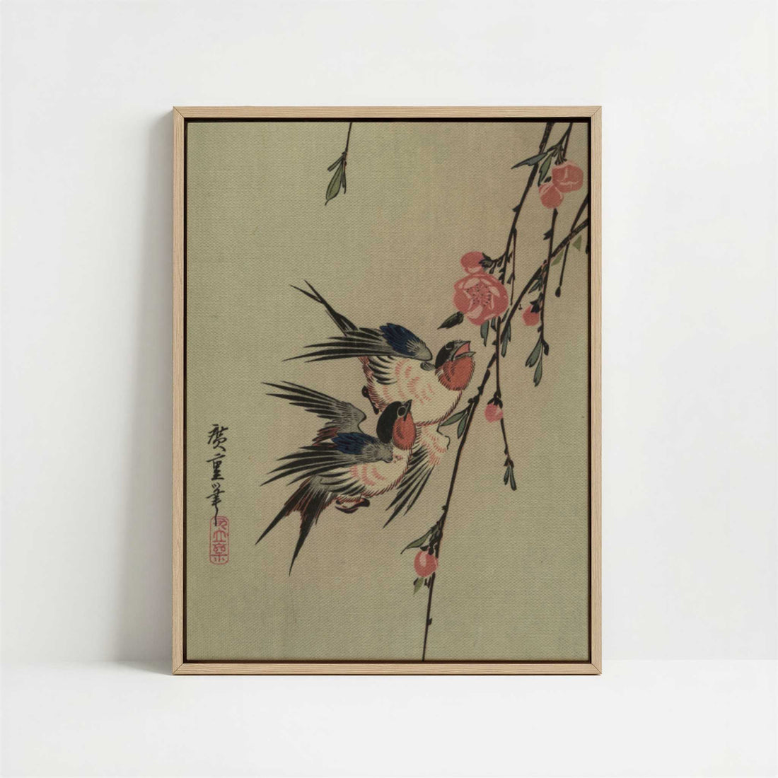 Framed Canvas - Framed canvas in oak color frame