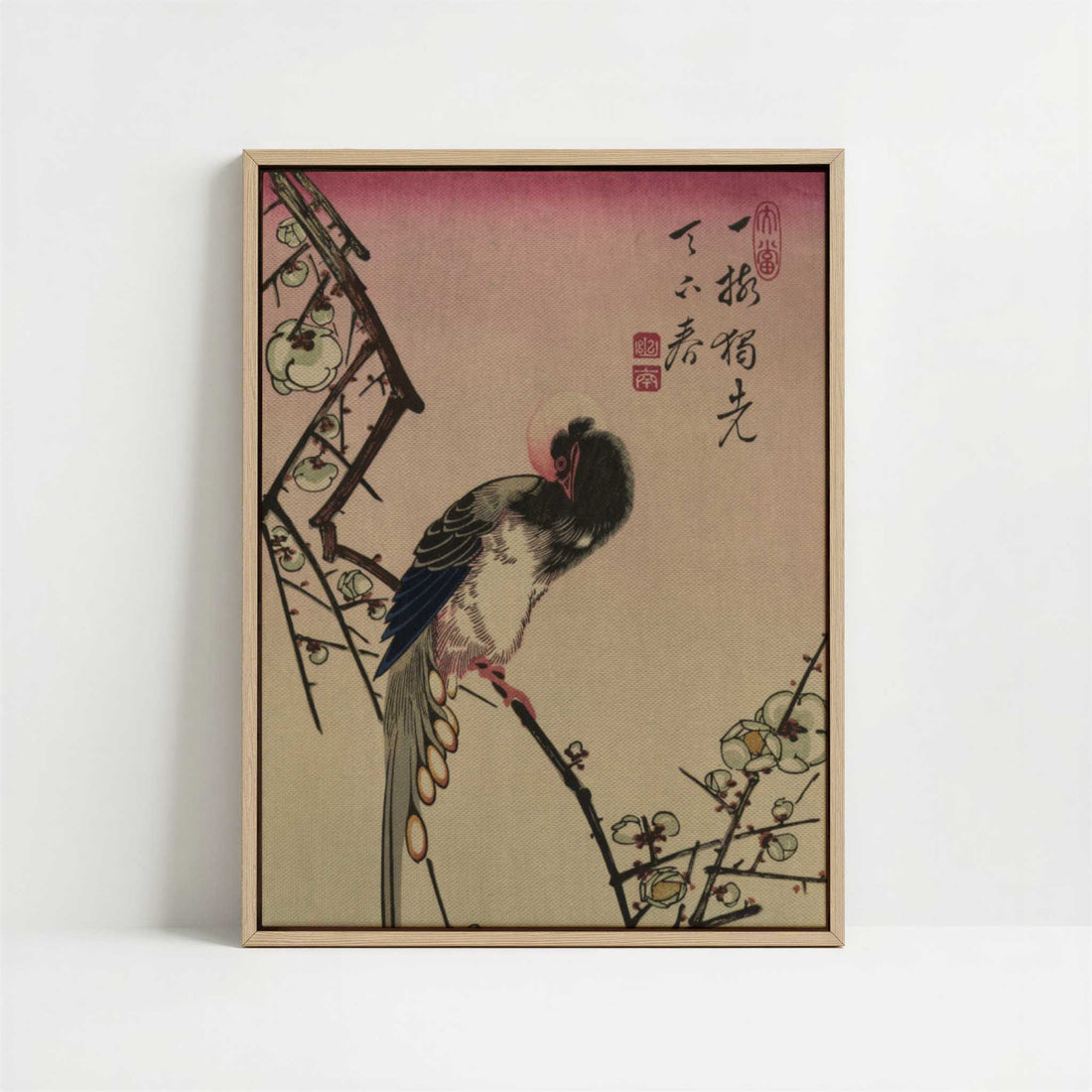 Framed Canvas - Framed canvas in oak color frame