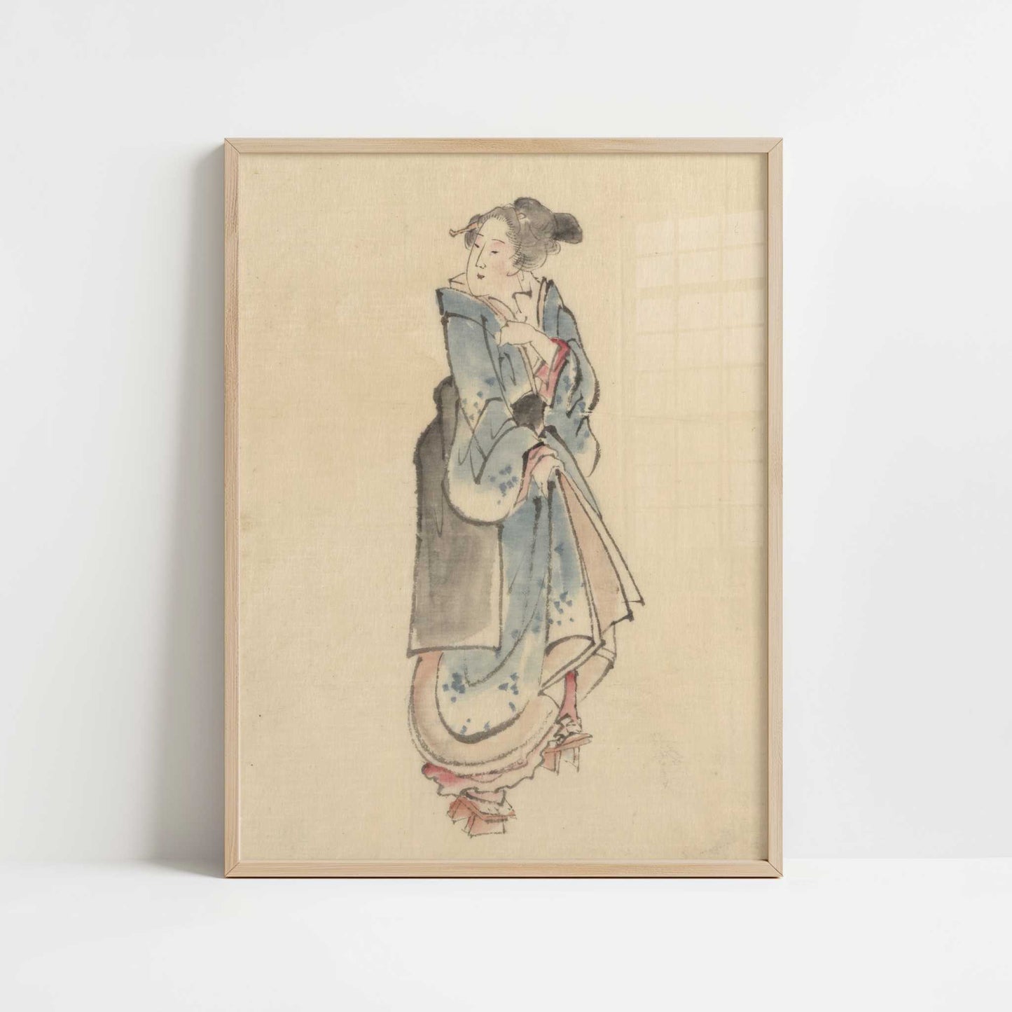 A Woman Walking to the Right (c.1830–50) – Katsushika Hokusai – Print