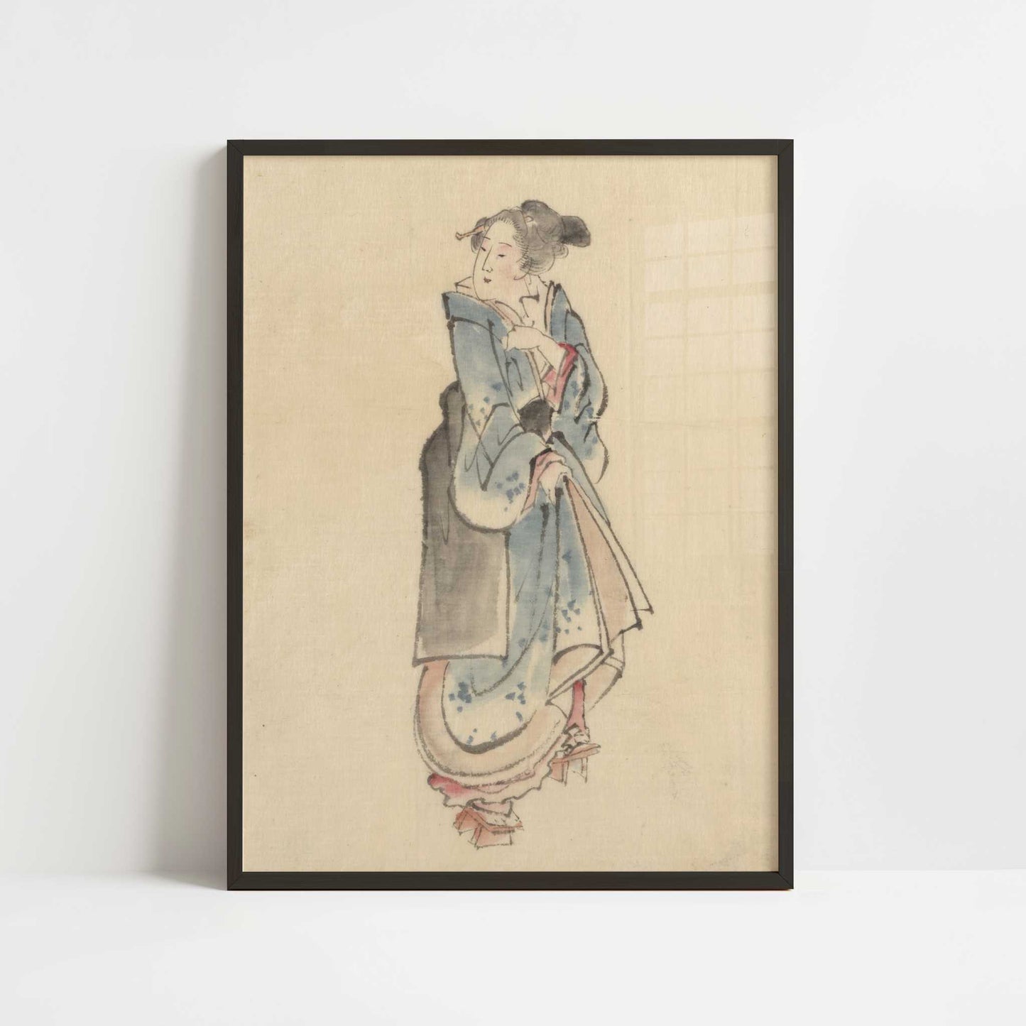 A Woman Walking to the Right (c.1830–50) – Katsushika Hokusai – Print