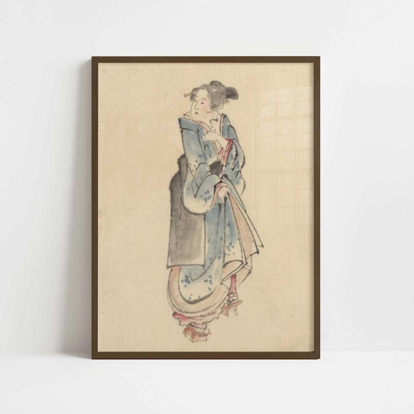 A Woman Walking to the Right (c.1830–50) – Katsushika Hokusai – Print