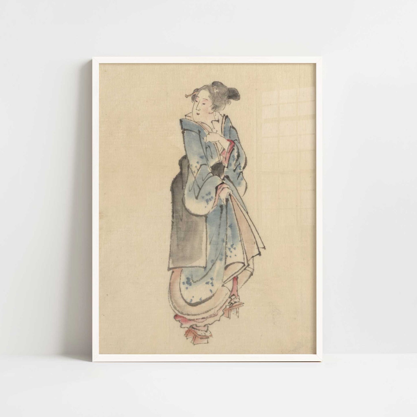 A Woman Walking to the Right (c.1830–50) – Katsushika Hokusai – Print