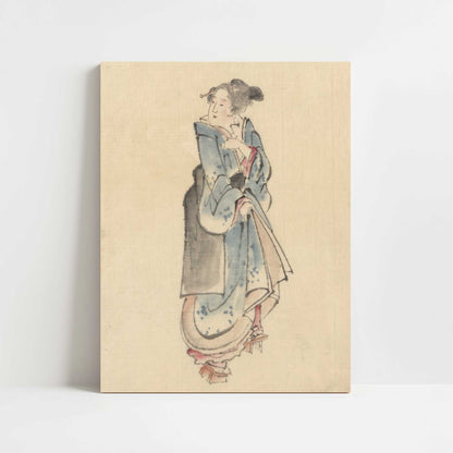 A Woman Walking to the Right (c.1830–50) – Katsushika Hokusai – Print