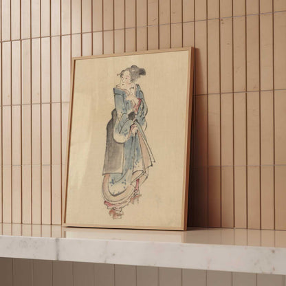 A Woman Walking to the Right (c.1830–50) – Katsushika Hokusai – Print