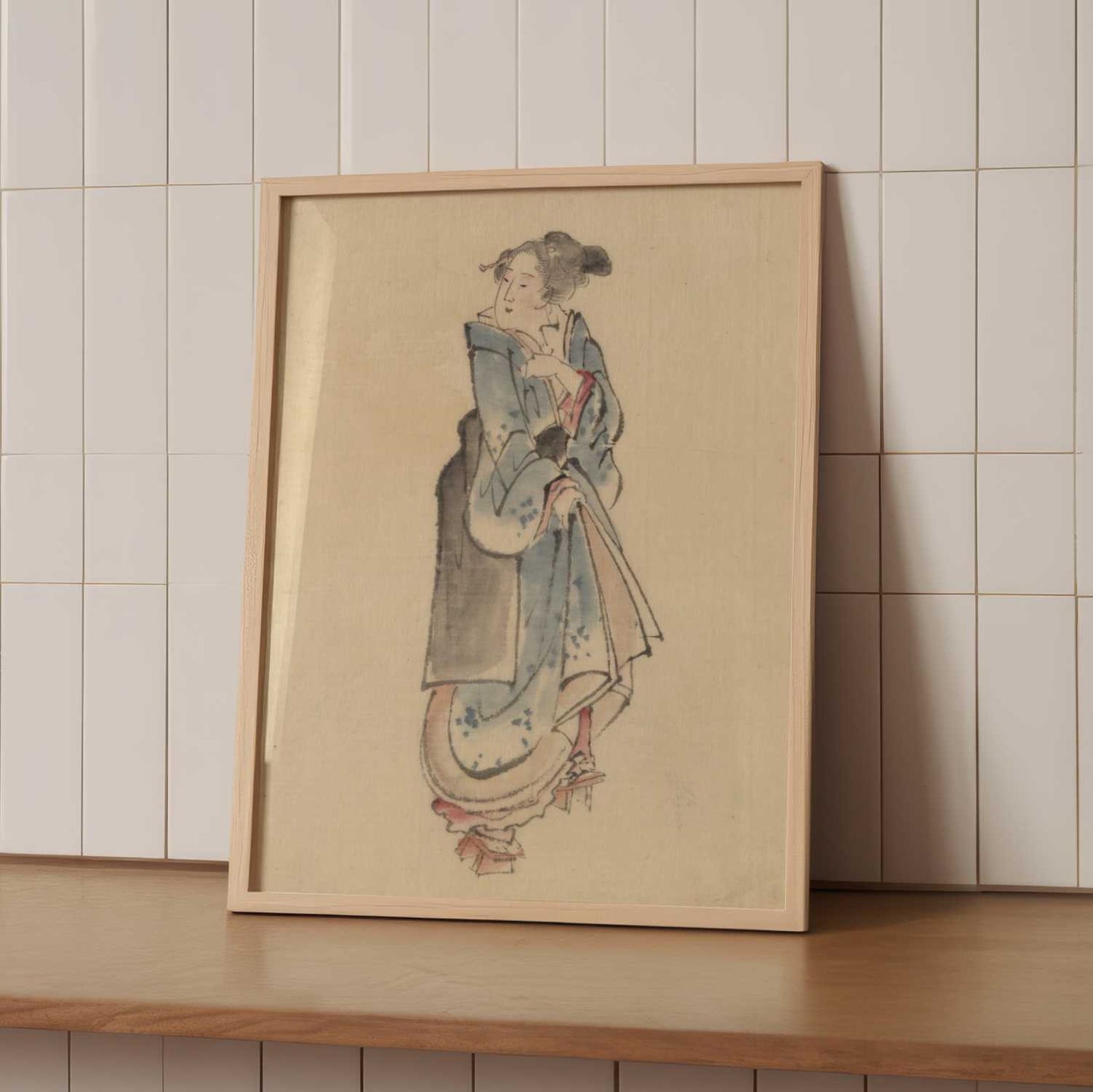 A Woman Walking to the Right (c.1830–50) – Katsushika Hokusai – Print