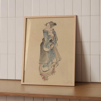 A Woman Walking to the Right (c.1830–50) – Katsushika Hokusai – Print