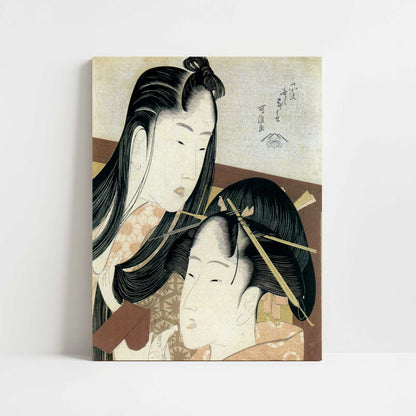 Girls at Their Toilette (1790s) – Katsushika Hokusai – Print